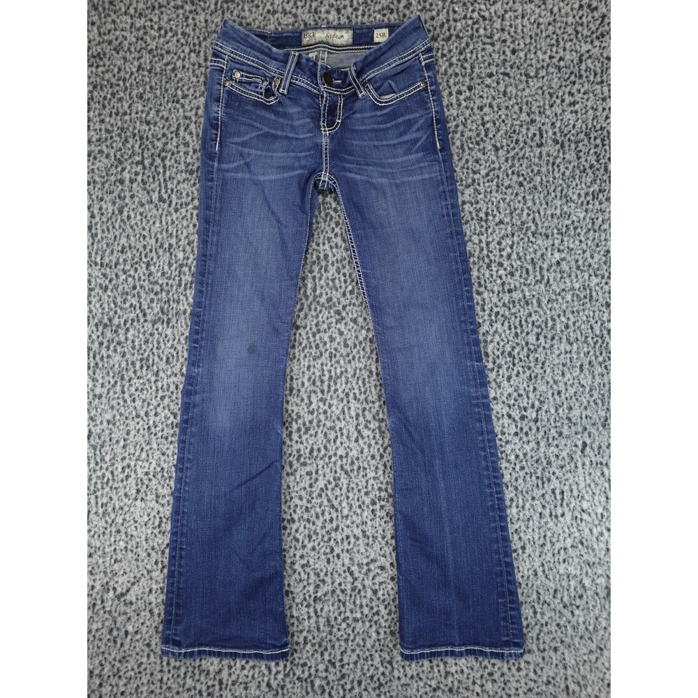 BKE Addison Bootcut Jeans‎ Womens 25R Blue Stretch Contrast Stitch BK14171R